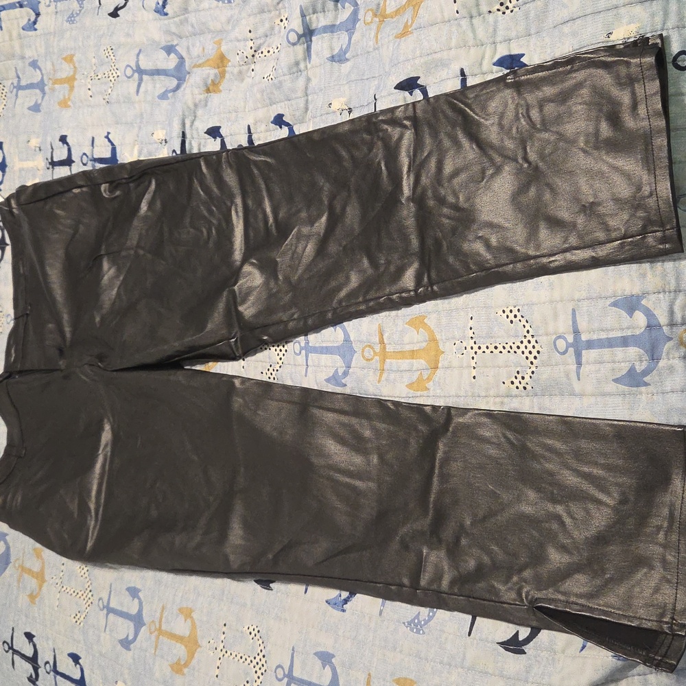 Joe Benbasset Black Faux Leather Pants